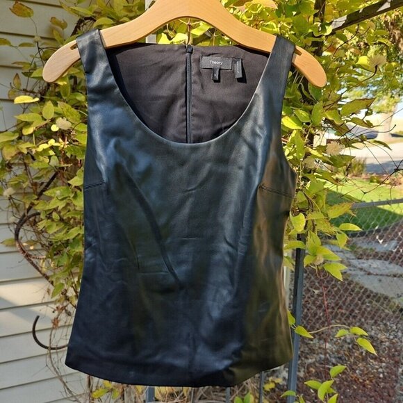 Theory Bedford Faux Leather Shell - Picture 1 of 7